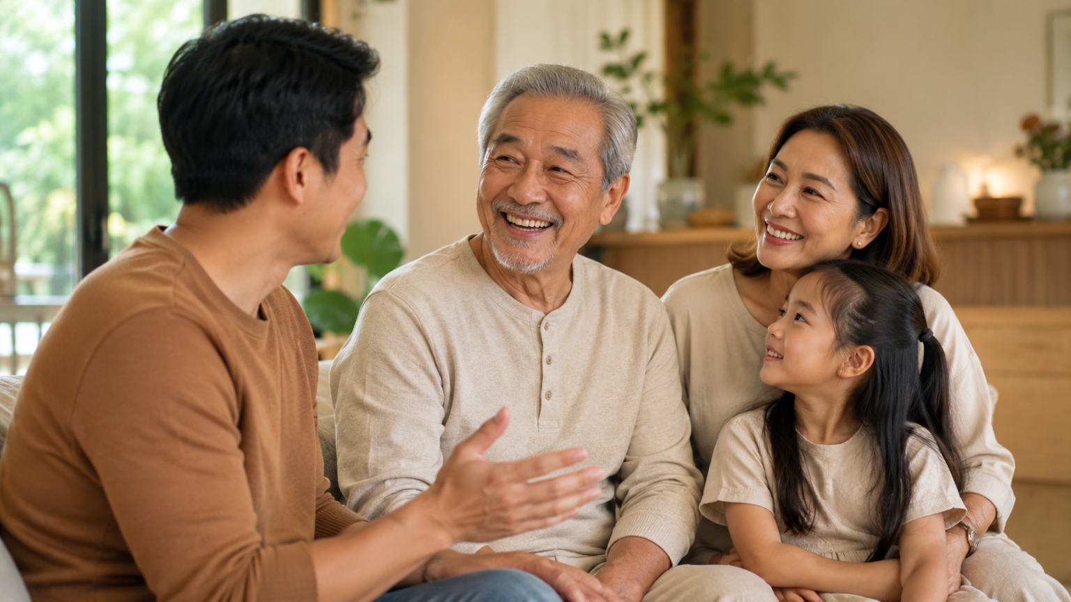 Family preparing together for a hearing test